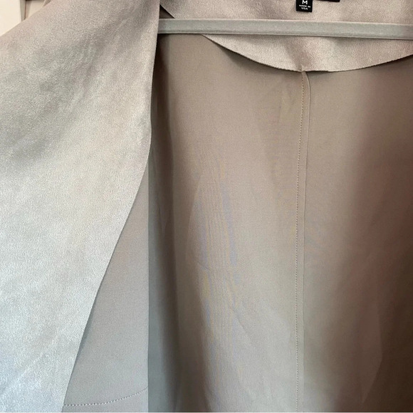 Lulu’s Great Adventure Light Grey Sueded Fabric Coat Jacket Size Medium NEW - Picture 9 of 13